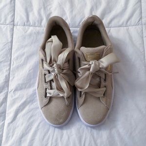 PUMA Suede Heart Bubble Tan Sneakers